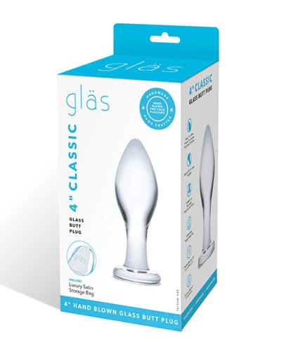 Glas 4\" Classic Butt Plug - Clear