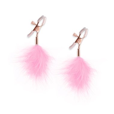 Bound Nipple Clamps - F1 - Pink Feather
