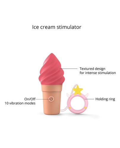 Love to Love Cand\'ice Ice Cream Cone Stimulator - Raspberry Jolly