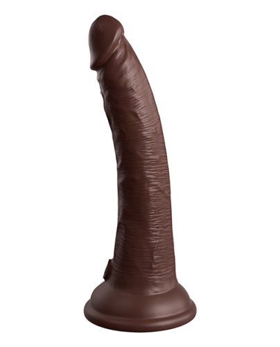 KING COCK ELITE 7 IN VIBRATING DUAL DENSITY BROWN