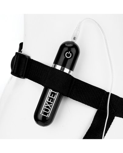 Lux Fetish 6.5\" Realistic Vibrating Dildo w/Strap On Harness Set