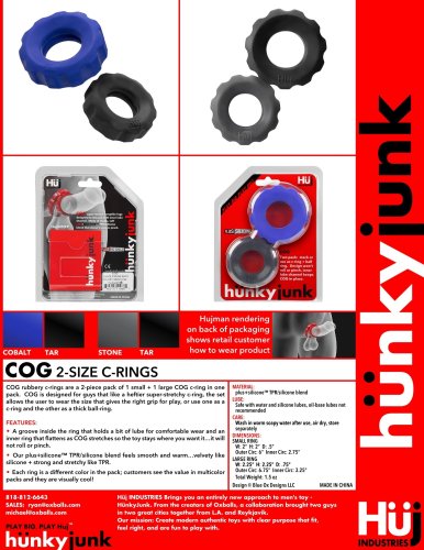 HUNKYJUNK COG 2-SIZE C-RING TAR/STONE (NET)