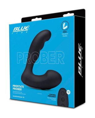 Blue Line Vibrating Prostate Prober w/Remote - Black