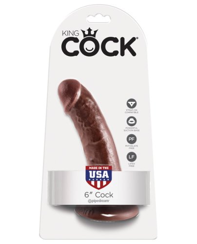 King Cock 6\" Cock - Brown