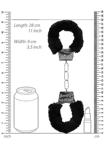 B&W BEGINNER\'S FURRY HANDCUFFS W/ QUICK RELEASE BUTTON