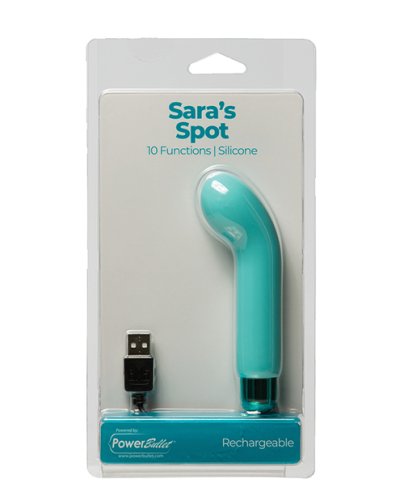 Sara\'s Spot Rechargeable Bullet w/G Spot Sleeve - 10 Functions Teal