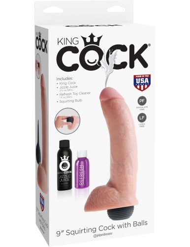 KING COCK 9 IN SQUIRTING COCK W/ BALLS LIGHT