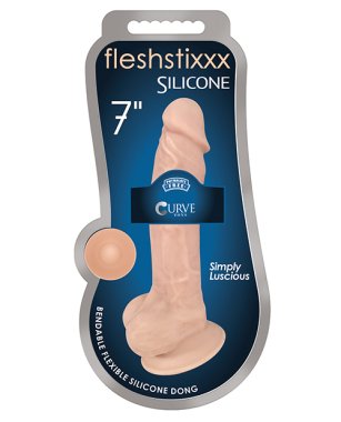 Curve Toys Fleshstixxx 7" Dong w/Balls - Flesh