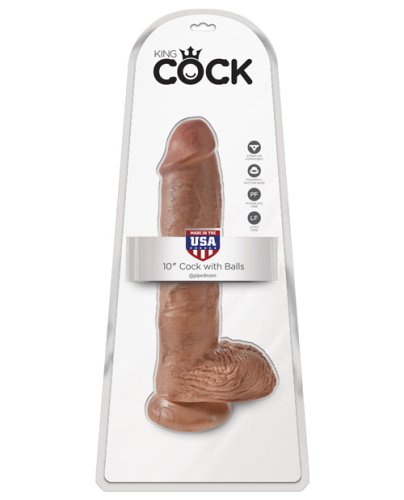 King Cock 10\" Cock w/Balls - Tan