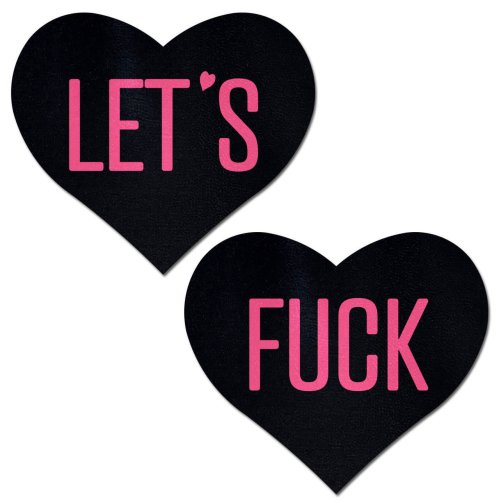 Let\'s F*ck Heart Pastease - Pink on Blk