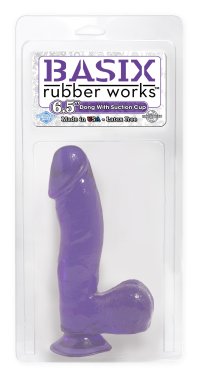 BASIX RUBBER WORKS 6.5IN PURPLE DONG W/SUCTION CUP