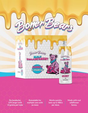 BONER BEAR HONEY POUCH MALE ENHANCEMENT 24PC DISPLAY (NET)