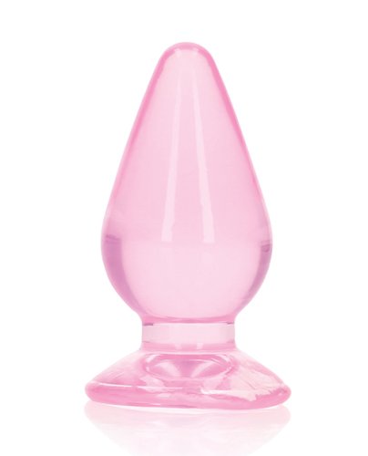 Shots RealRock Crystal Clear 3.5\" Anal Plug - Pink