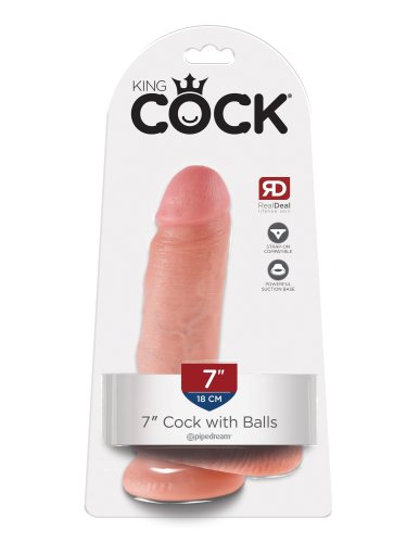 KING COCK 7 IN COCK W/BALLS FLESH