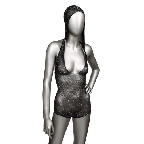 RADIANCE PLUS SIZE HOODED DEEP V BODY SUIT