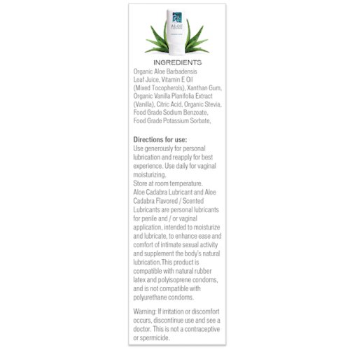 ALOE CADABRA ORGANIC LUBE TAHITIAN VANILLA 2.5OZ