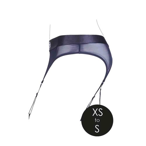 Vibrating Strap-on Thong w Garters XS/S