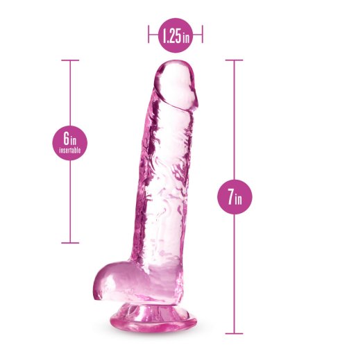 NATURALLY YOURS 7IN ROSE CRYSTALLINE DILDO