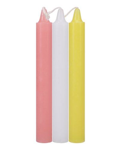 Japanese Drip Candles - Pack of 3 Pink/White/Yellow