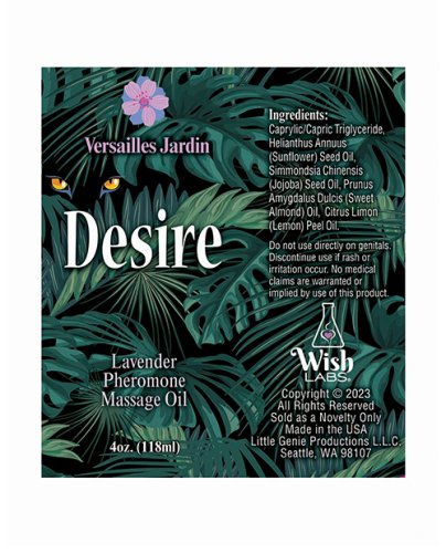 Desire Pheromone Massage Oil - 4 oz Lavender