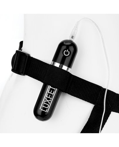 Lux Fetish 8.5\" Realistic Vibrating Dildo w/Strap On Harness Set
