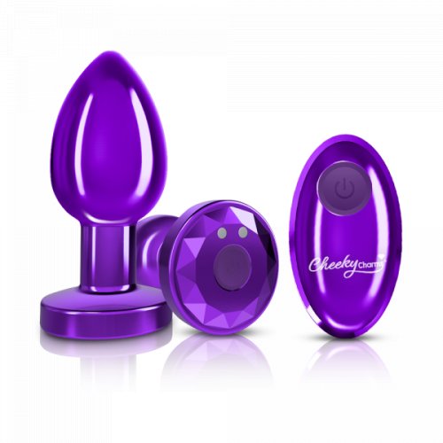 R/C Vibrating Metal Plug - Purple-Med