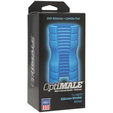 (WD) OPTIMALE SILICONE STROKER RIBBED BLUE