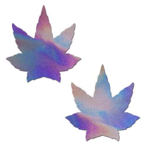 PASTEASE INDICA POT LEAF SILVER HOLOGRAPHIC PASTIES