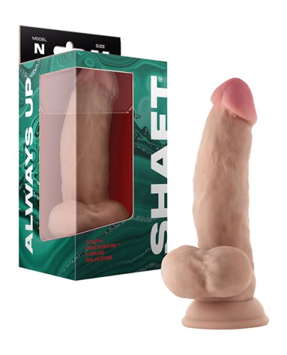 Shaft Model N Flexskin Liquid Silicone 7.5\" Side Curve Dong w/Balls - Pine