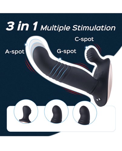 Royal Thrusting Vibrating Prostate & Perineum Massager - Black