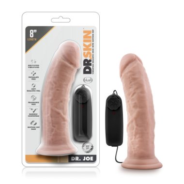 DR SKIN DR JOE 8IN VIBRATING COCK W/ SUCTION CUP VANILLA