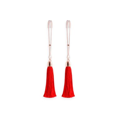 Bound Nipple Clamps - T1 - Red Tassel