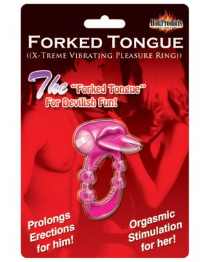 Forked Tongue X-treme Vibrating Pleasure Ring - Magenta