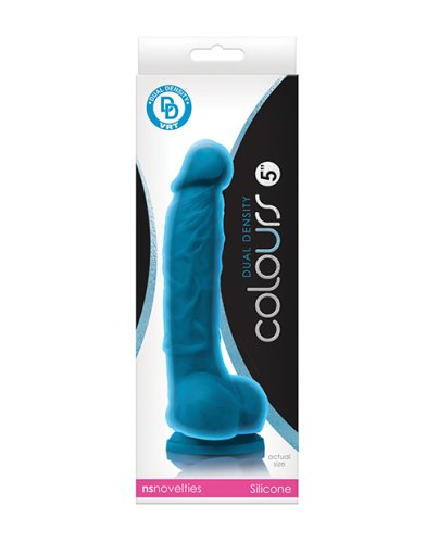 Colours Dual Density 5\" Dildo - Blue