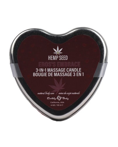 Earthly Body 3 in 1 Massage Heart Candle - 4 oz Eros Embrace