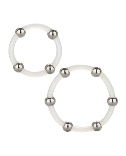 STEEL BEADED SILICONE RING SET