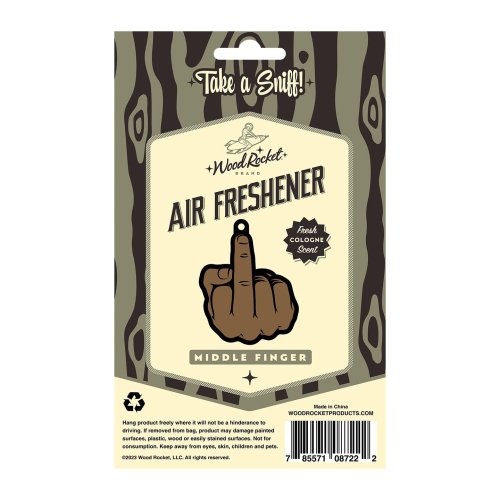 Middle Finger Brown Air Freshner