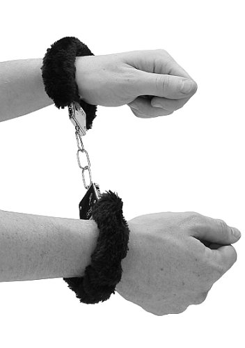 B&W BEGINNER\'S FURRY HANDCUFFS W/ QUICK RELEASE BUTTON