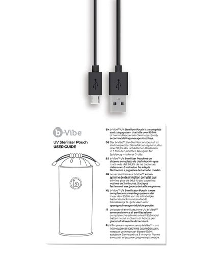b-Vibe UV Sterilizer Pouch w/USB Cord - Black