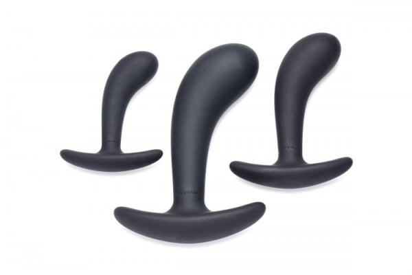 MASTER SERIES DARK DELIGHTS 3PC CURVED SILICONE ANAL TRAINER SET