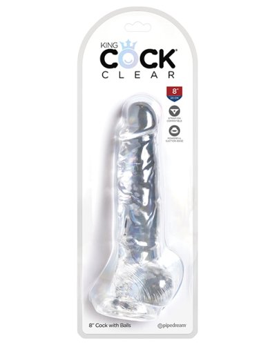 King Cock Clear 8\" Cock w/Balls