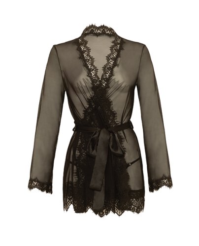 Provence Short Robe - Black L/XL
