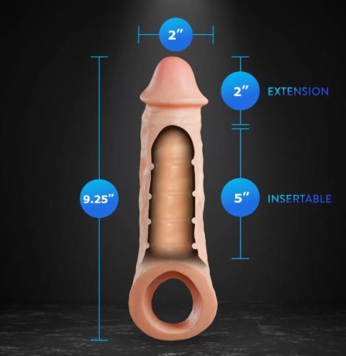 PERFORMANCE PLUS INTREPID 2IN SILICONE PENIS XTENDER BEIGE