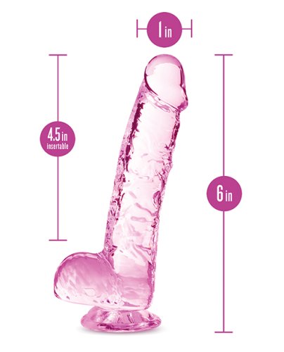 Blush Naturally Yours 6\" Crystalline Dildo - Rose