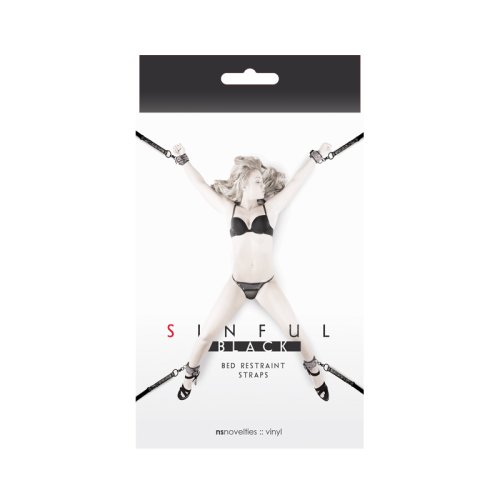 SINFUL BED RESTRAINT STRAPS BLACK