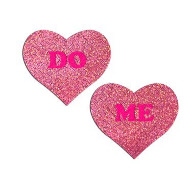 'DO ME' Heart Pasties - Pink on Pink