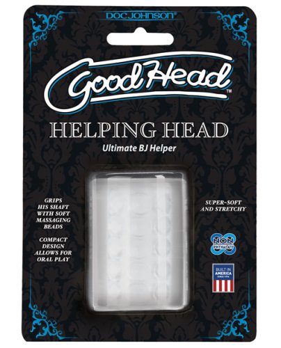 GoodHead Helping Head Ultimate BJ Helper 2\" Masturbator - Clear