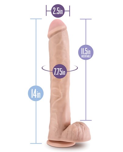 Blush Au Naturel Daddy 14\" Sensa Feel Dual Density Dildo - Vanilla