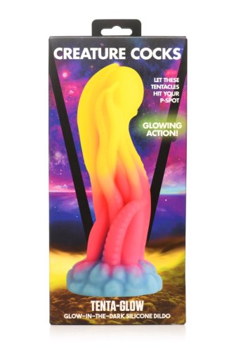 CREATURE COCKS TENTA-GLOW GLOW IN THE DARK DILDO