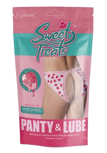 SPLIT BACK PANTY S/M STRAWBERRY